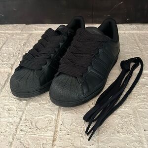 Adidas All Black Superstars Shoes
